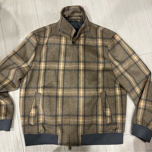 Men's Plaid Jacket in Brown and Yellow